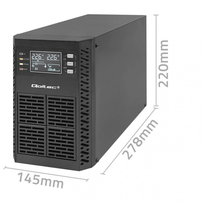 Ups 1kva 1000w online cu afișaj lcd qoltec