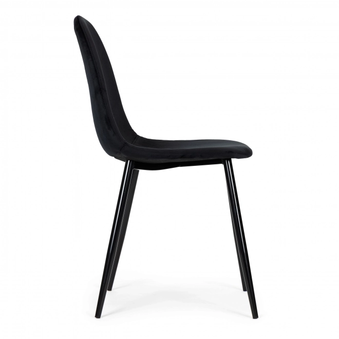 Set de scaune din catifea pentru sufragerie și living room - negru