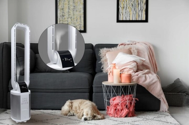 WEBBER WB1820 alb ventilator fără elice cu umidificator de aer