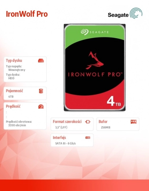 Hard disk IronWolf Pro 4TB