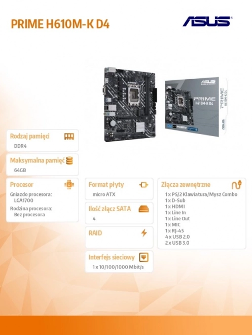Placa de bază ASUS Prime H610M-K D4