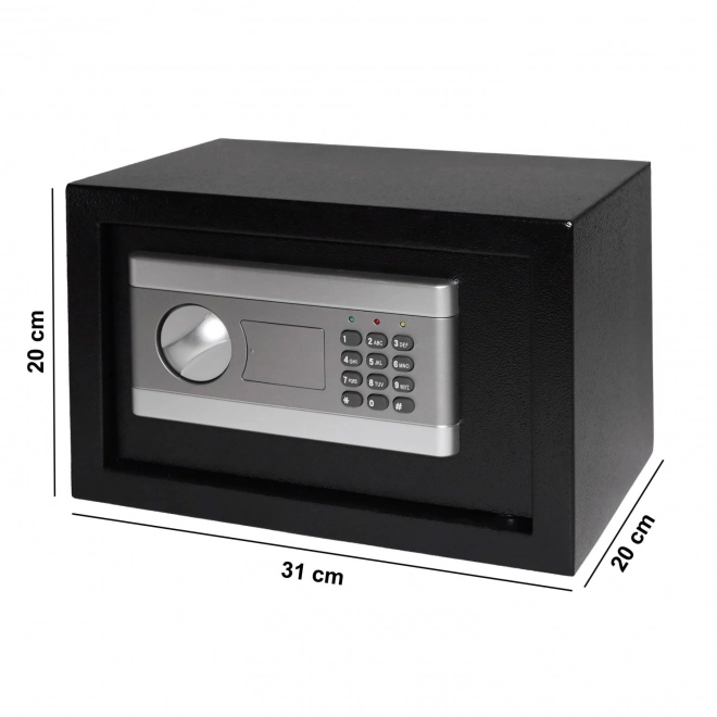 Seif de uz casnic cu încuietoare electronică, acces prin cheie sau cod, 31x20x20 cm