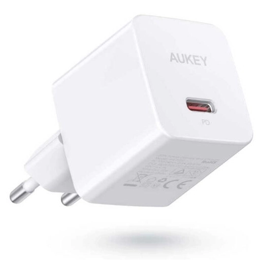 Încărcător compact USB-C Aukey PD 20W Alb