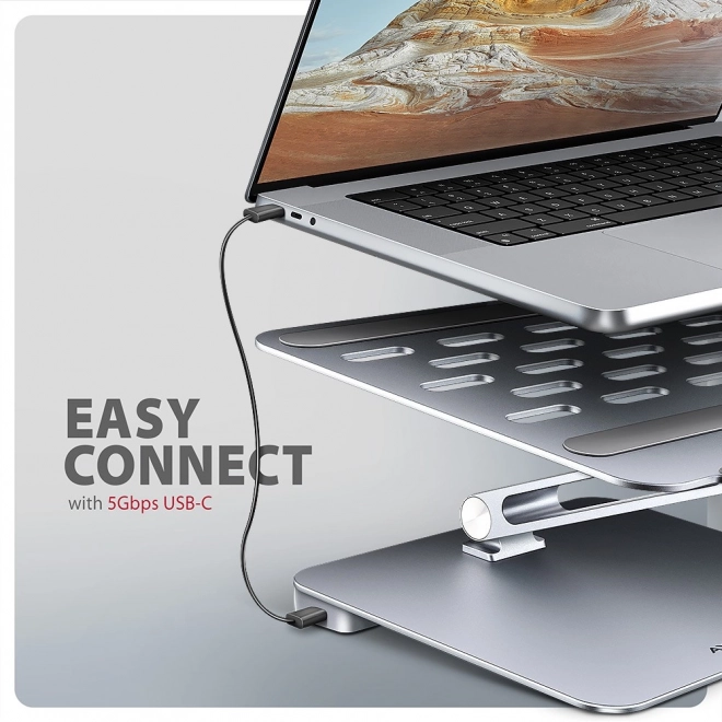 Hub multifuncțional cu suport Axagon 7in1 pentru laptopuri de 10"-16"