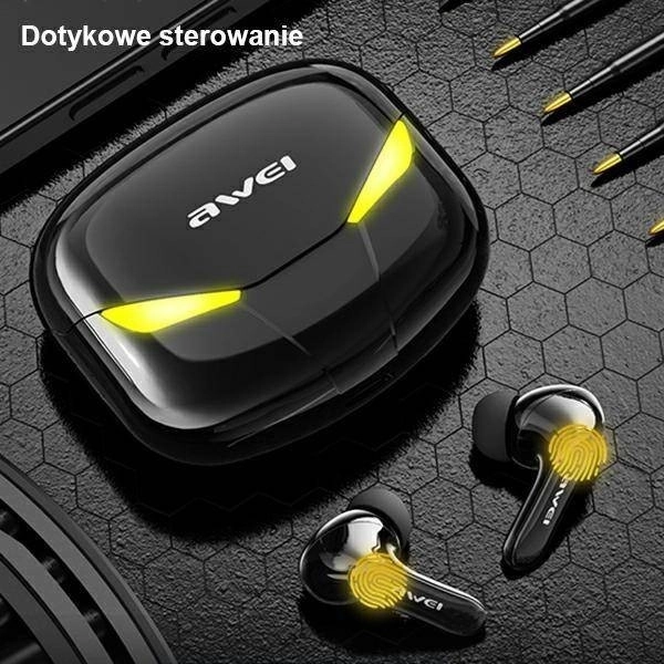 Căști Bluetooth T35 TWS pentru Gaming, Negru