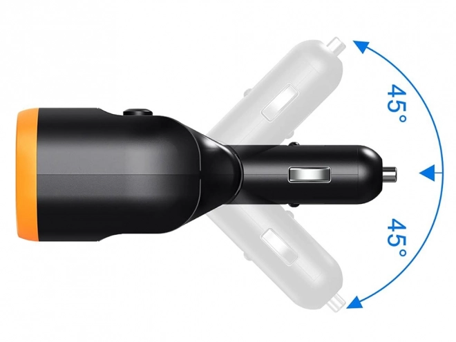 Încărcător auto cu adaptor pentru brichetă 80W cu porturi USB și USB-C