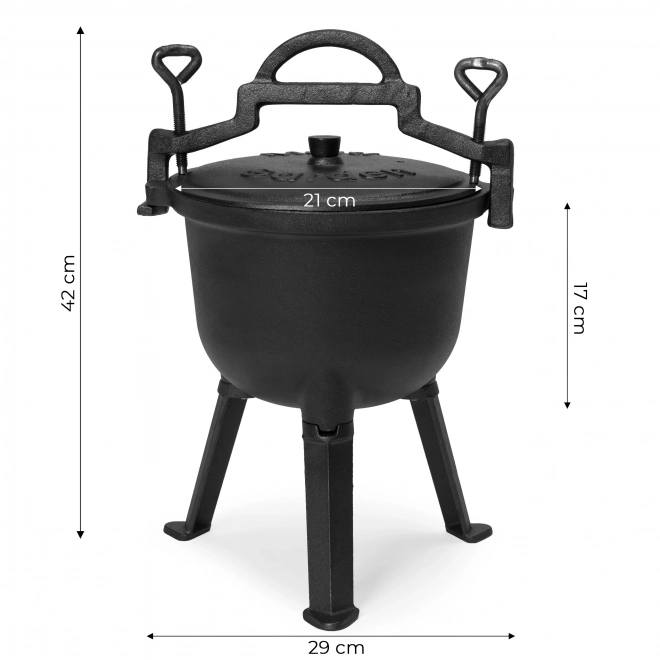 Ceaun de fontă 5L pentru foc de tabără MultiGarden