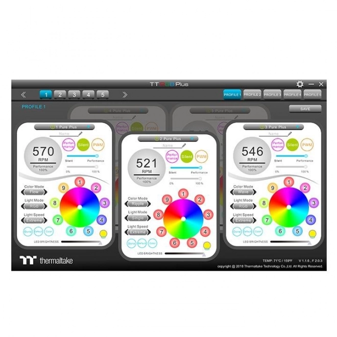 Ventilator cu RGB TT Premium 3-pack