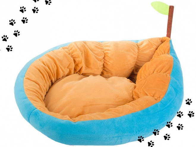 Pernă moale din pluș pentru animale de companie sub formă de frunză