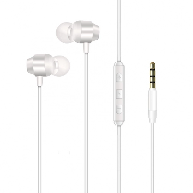 Căști albe cu fir jack 3.5 mm