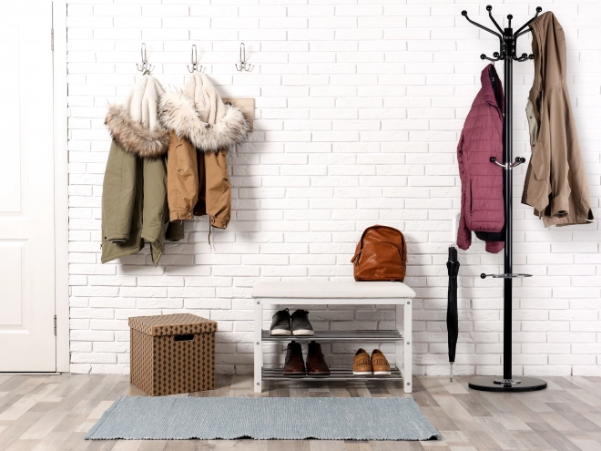 Cuier de haine ModernHome cu 16 cârlige negru