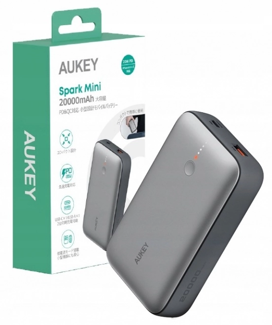 Mini powerbank Aukey cu capacitate de 20000mAh cu încărcare rapidă QC 3.0