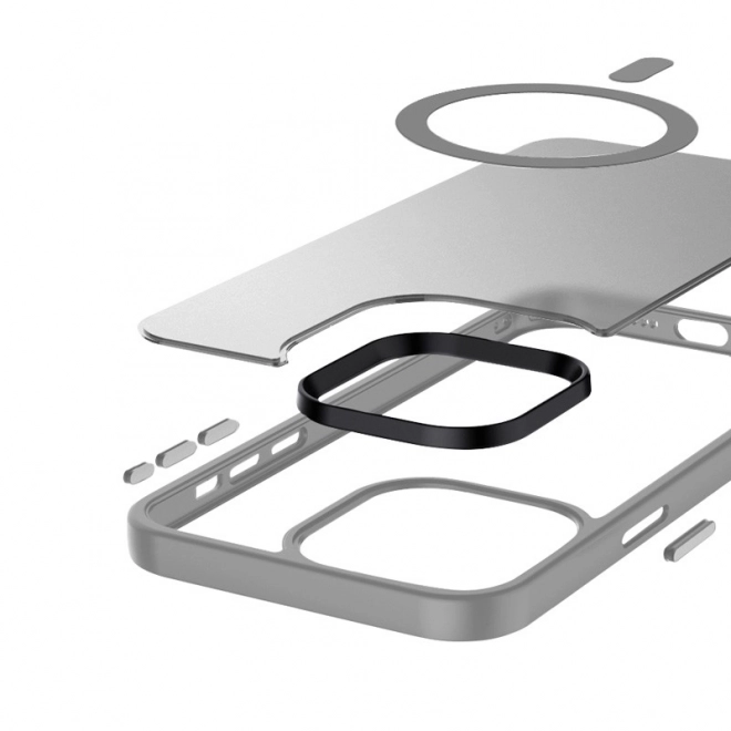 Husă Hybrid Frost MAG pentru iPhone 15 Pro Max Gri
