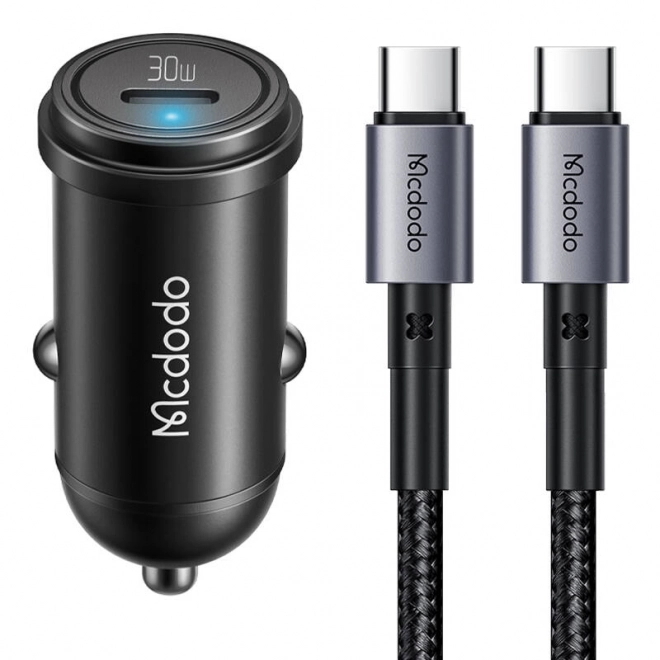 Încărcător auto McDodo cu afișaj digital și cablu USB-C rapid 65W