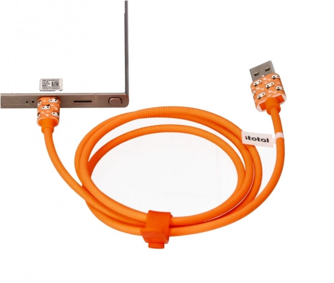 Cablu USB-C cu pisică portocalie