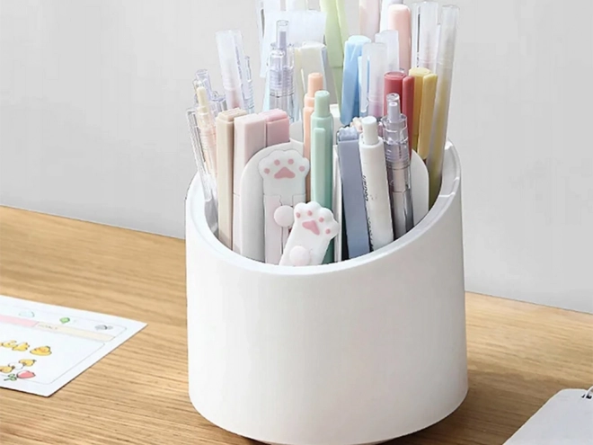 Organizator rotativ pentru cosmetice cu capac