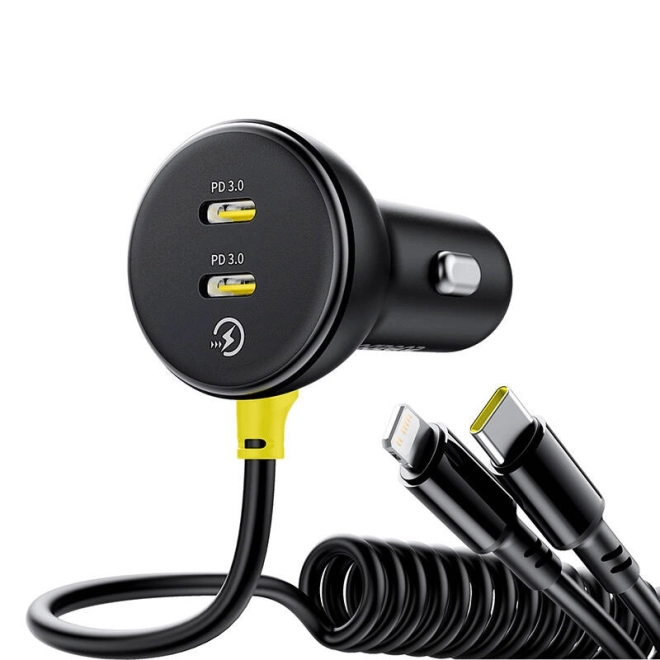 Încărcător auto Baseus cu USB-C și cablu Lightning 60W