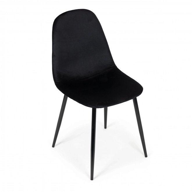 Set de scaune din catifea pentru sufragerie și living room - negru