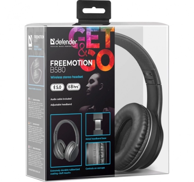 Căști wireless cu pernițe Freemotion negre