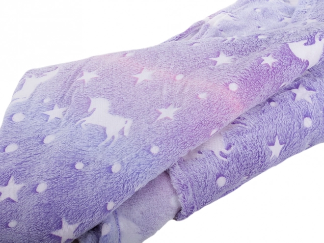 Pătură cu mâneci fleece cald sweatshirt halat neon – violet