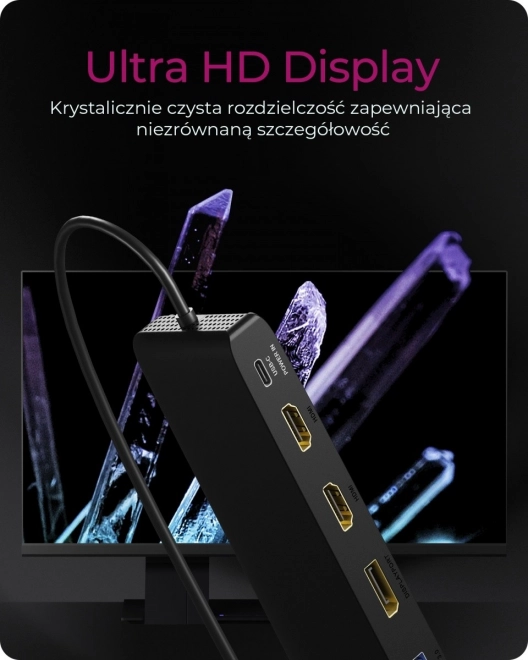 Stație de andocare USB-C cu ieșire video triplu