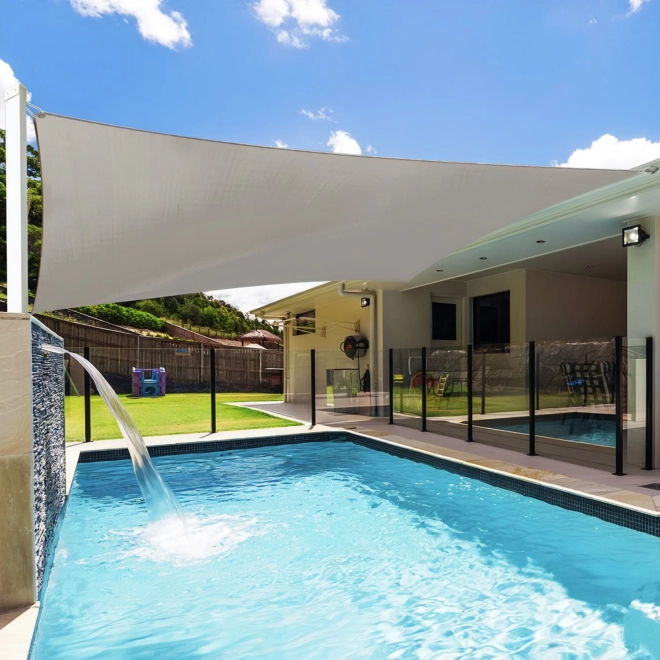 Umbrelă pătrată bej naviga cu baldachin impermeabil ModernHome – 3 x 3 m