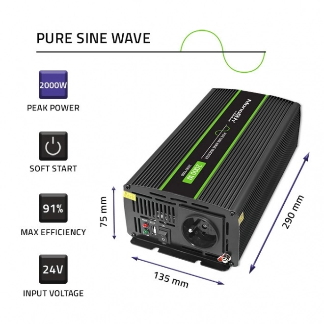Convertor de tensiune Qoltec Ciptal Sinus 1000W