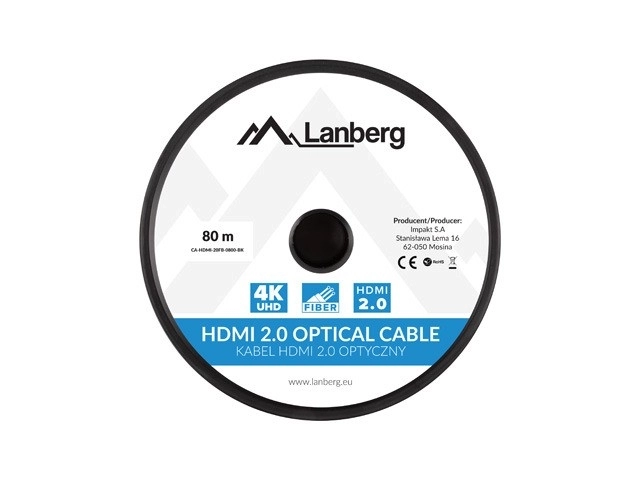 Cablu HDMI Lanberg 4K v2.0 80m negru