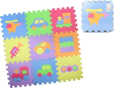 Puzzle de podea din spumă cu forme detașabile 28 × 28 cm, set 9 piese