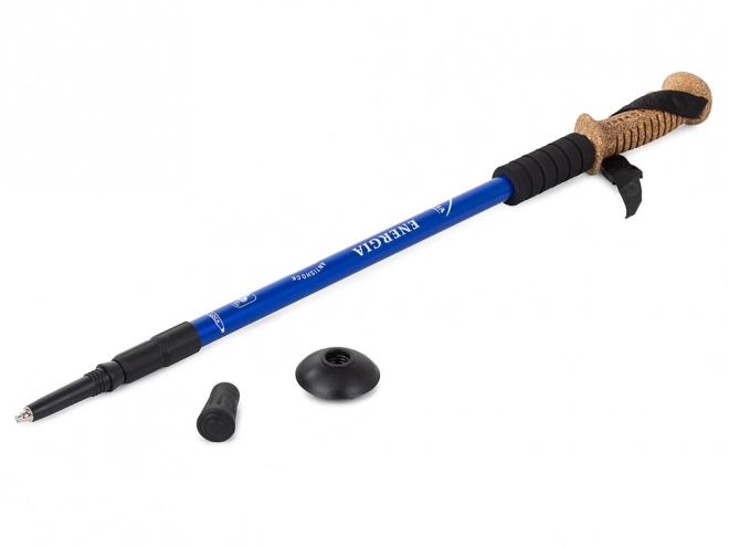 Baston nordic walking cu mâner din plută – Albastre