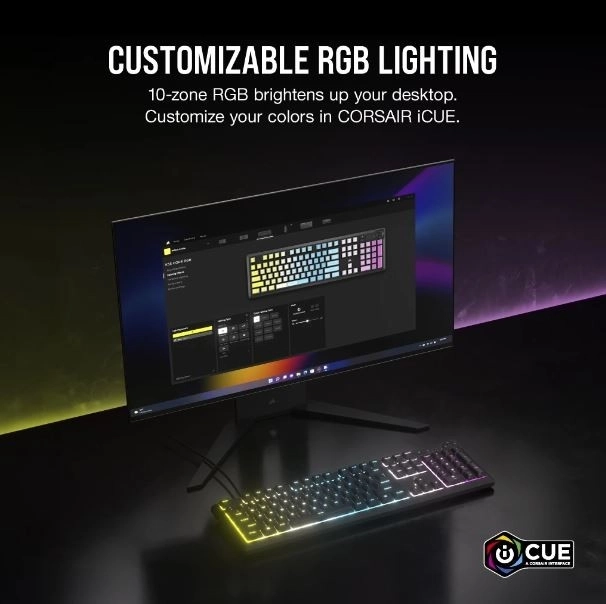 Tastatură mecanică Corsair K55 Core RGB neagră