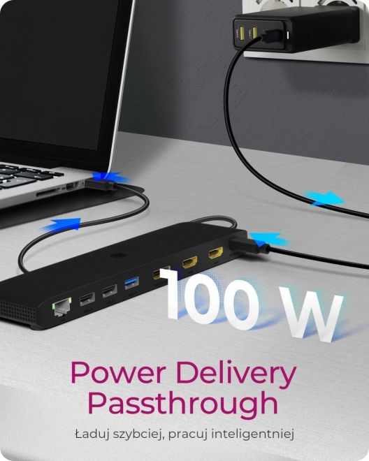 Stație de andocare USB-C cu ieșire video triplu
