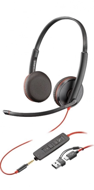 Căști Blackwire USB-C/A cu Jack 3,5mm de la Poly