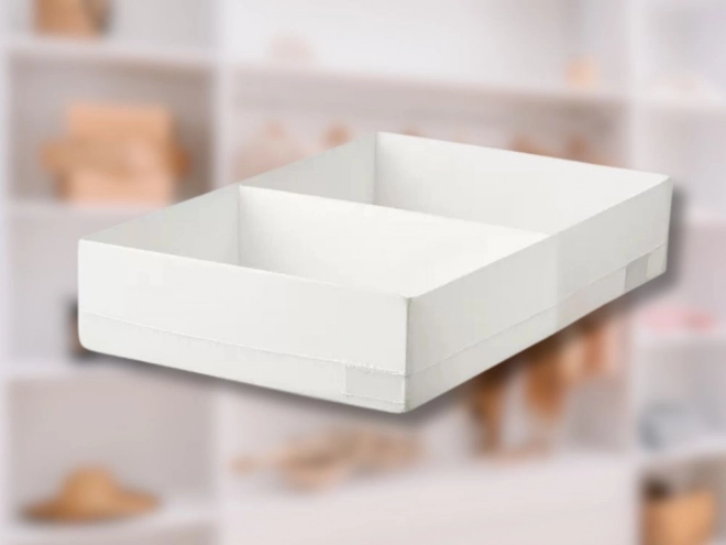 Organizator textil alb cu despărțitor pentru îmbrăcăminte