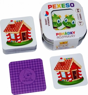 Pexeso Basme în cutie metalică (64 de cărți)