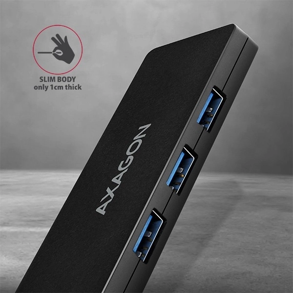 Axagon Slim USB Hub cu 4 porturi USB 3.2 Gen 1 cu cablu Tip-C de 14 cm