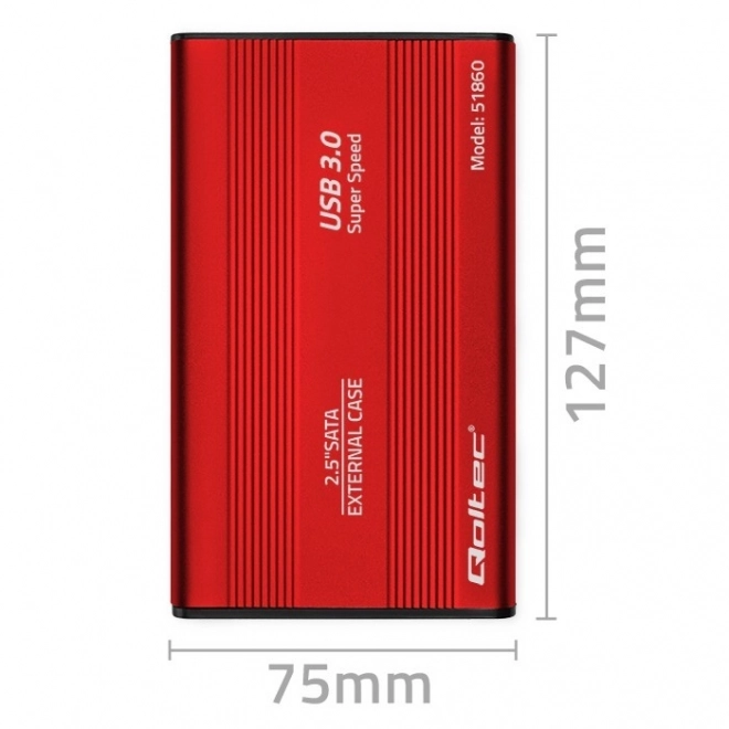 Carcasa externă pentru discuri 2.5" HDD/SSD SATA3, USB 3.0, roșie