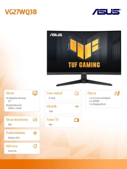 Monitor curb 27 inch QHD