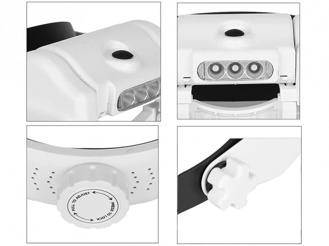 Ochelari cu far 3 LED lentile 13x