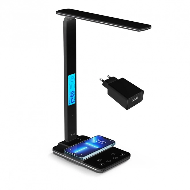 Lampă de birou cu încărcător wireless LEDITOU neagră