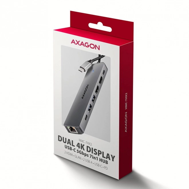Hub multiport USB 7 în 1 de la Axagon
