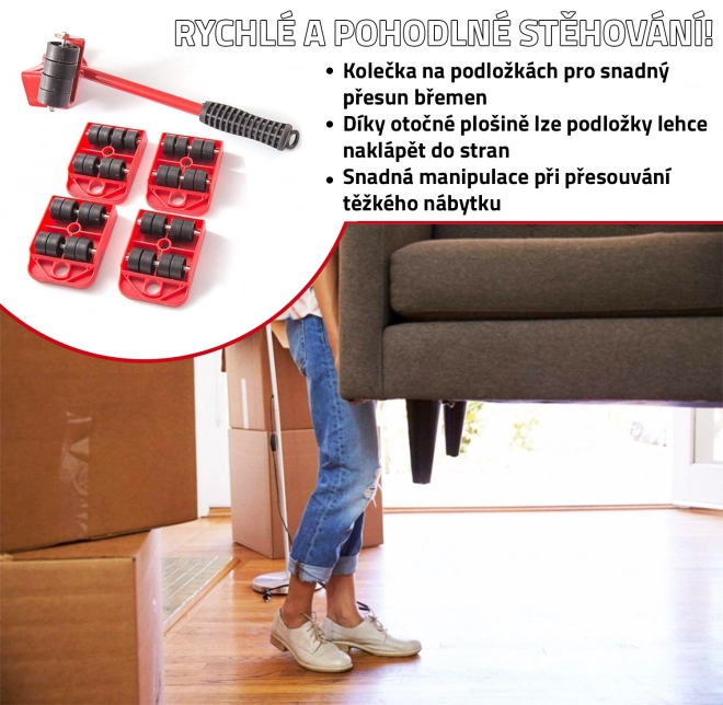 Set pentru mutarea mobilierului – Roșu