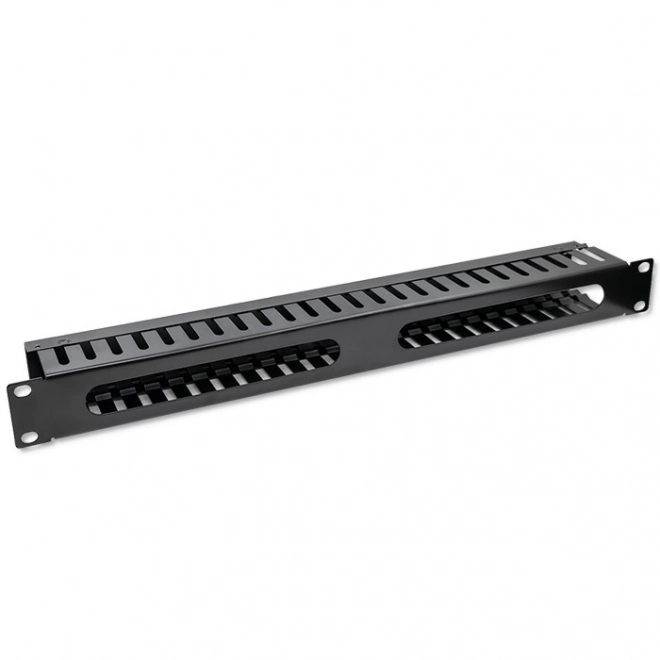 Organizator de cabluri pentru rack de 19″, 1U, 24 de poziții – QOLTEC