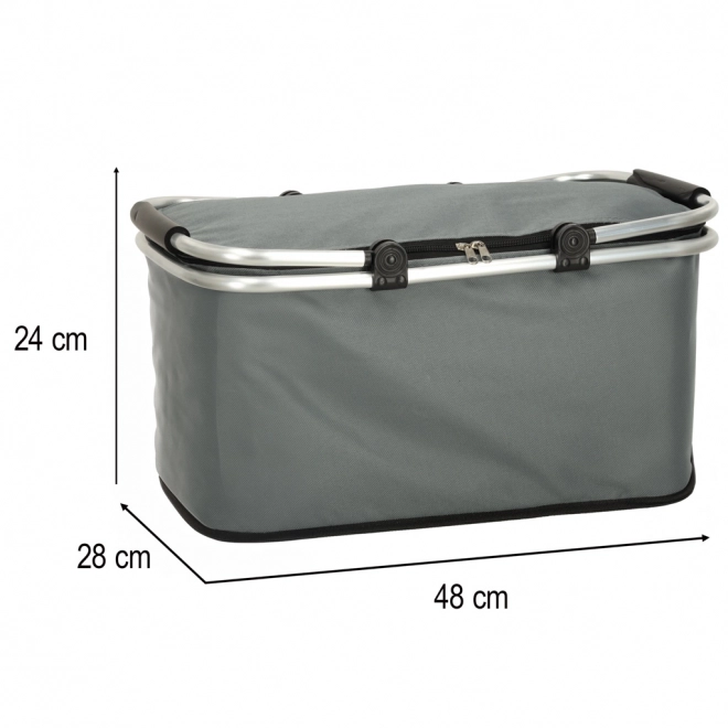 Coș de picnic termic pliabil gri