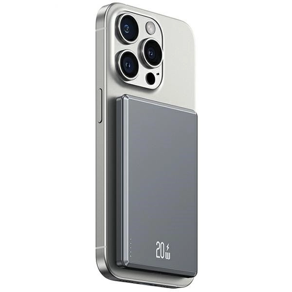 Powerbank inductiv 5000mAh MagSafe încărcare rapidă PD 20W Gri