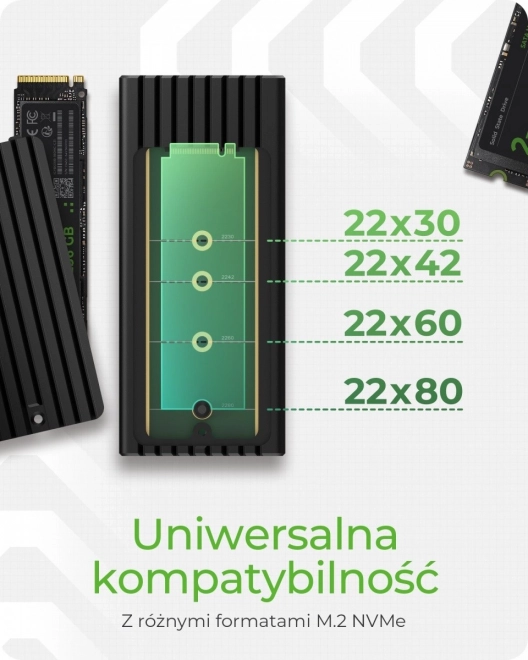 Carcasă SSD NVMe cu port USB Type-C 20 Gbit/s