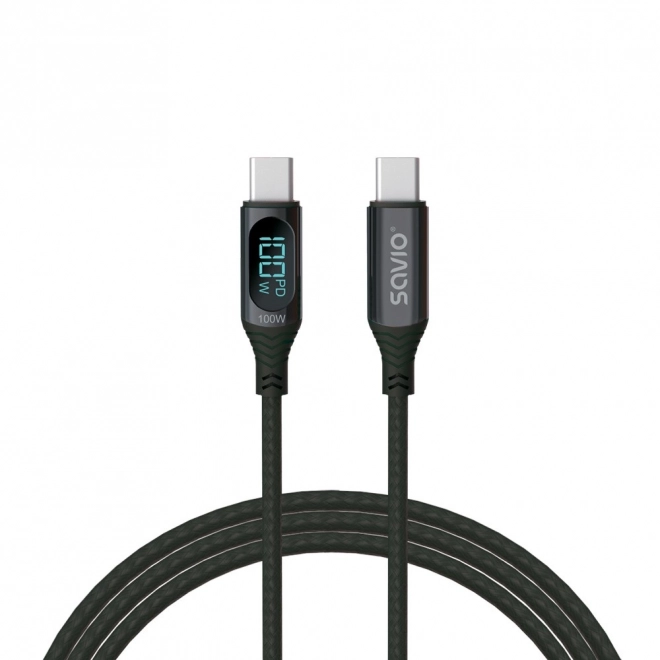 Cablu USB-C cu afișaj, 100W, SAVIO