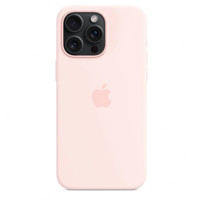 Husă siliconică cu MagSafe pentru iPhone 15 Pro Max - roz deschis