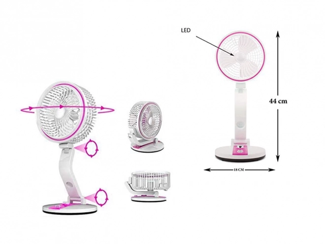 Ventilator portabil pliabil cu lumină LED