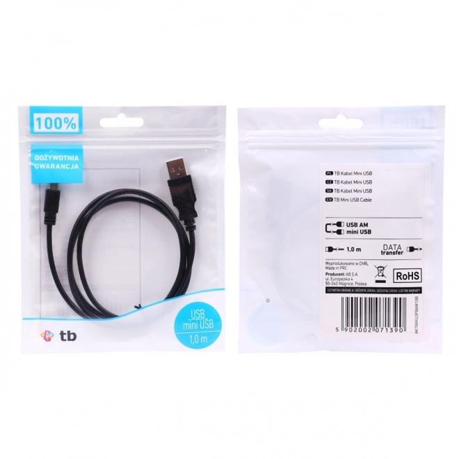 Cablu USB la Mini USB 1m Negru